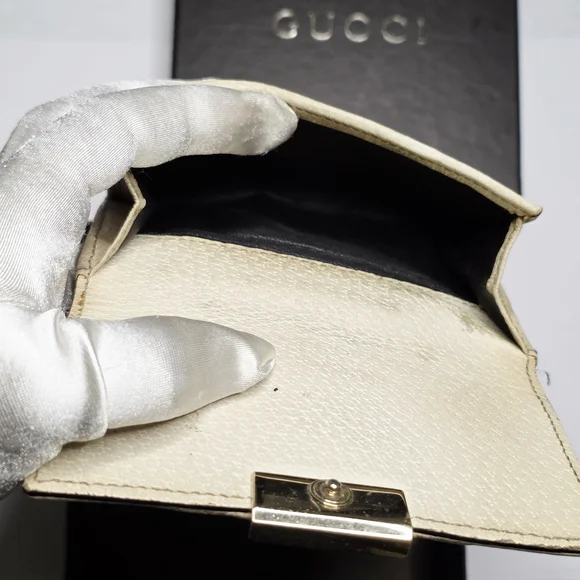 AUTHENTIC GUCCI GC CANVAS SHERRY LINE BIFOLD WALLET - Picture 8 of 9